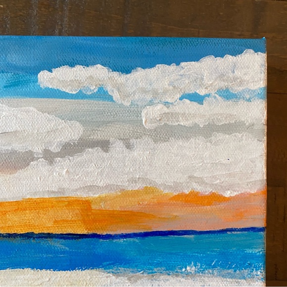 Original Coastal Acrylic Painting “The Big Wave ‘23” 9x12 Ocean Sunset Wall Art - Picture 11 of 13